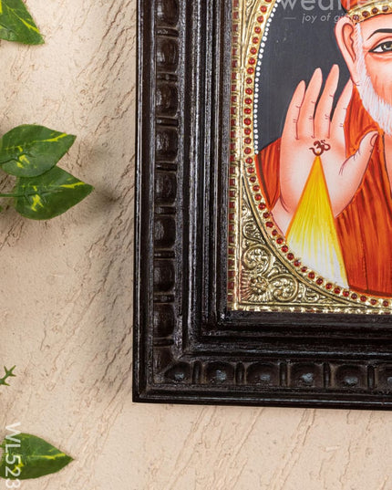 Tanjore Painting - Sai Baba - Flat (Gold Foil) - 10x8 inch - WL5232 - Tanjore Painting