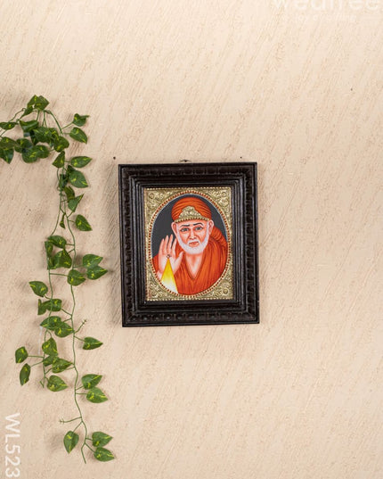 Tanjore Painting - Sai Baba - Flat (Gold Foil) - 10x8 inch - WL5232 - Tanjore Painting