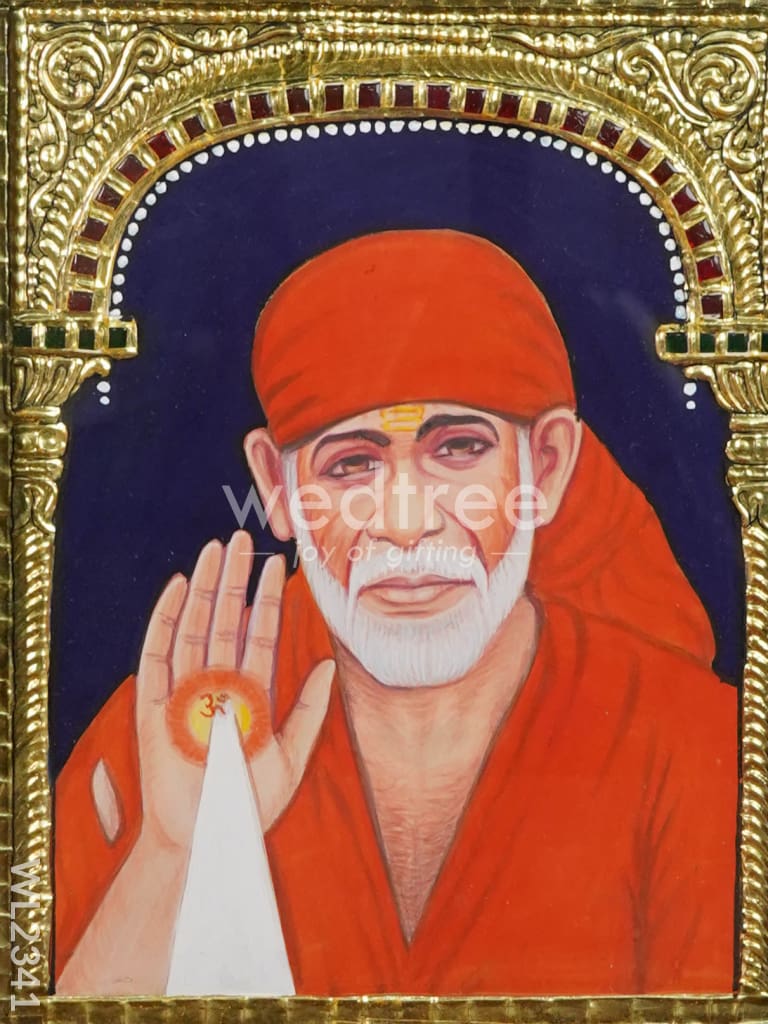 Tanjore Painting Sai Baba- 10 X 8 (Medium ) - Wl2341