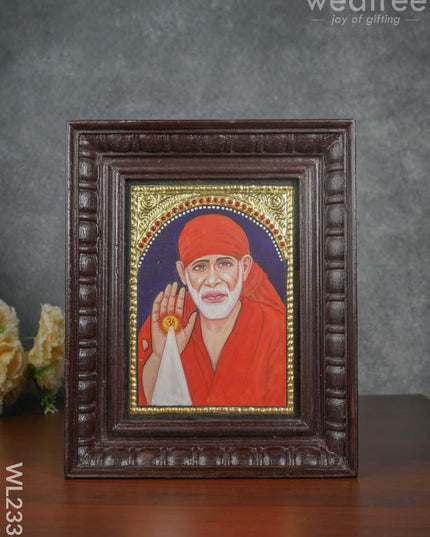 Tanjore Painting Sai Baba - 8 X 6 (Small ) Wl2336