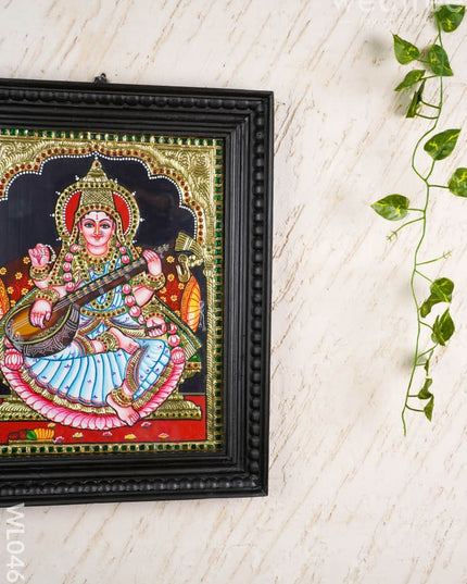 Tanjore Painting - Saraswathi - Flat (Gold Foil) - 15x12 inch - WL0461 - Tanjore Painting