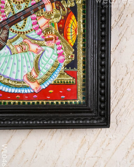 Tanjore Painting - Saraswathi - Flat (Gold Foil) - 15x12 inch - WL0461 - Tanjore Painting