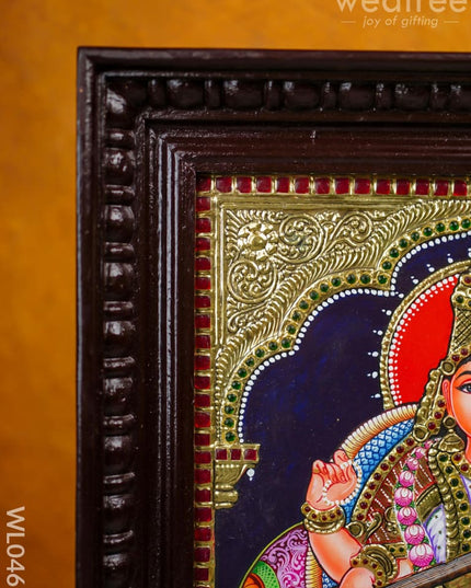 Tanjore Painting Saraswathi - Flat (Gold Foil) 15X12 Inch Wl0461