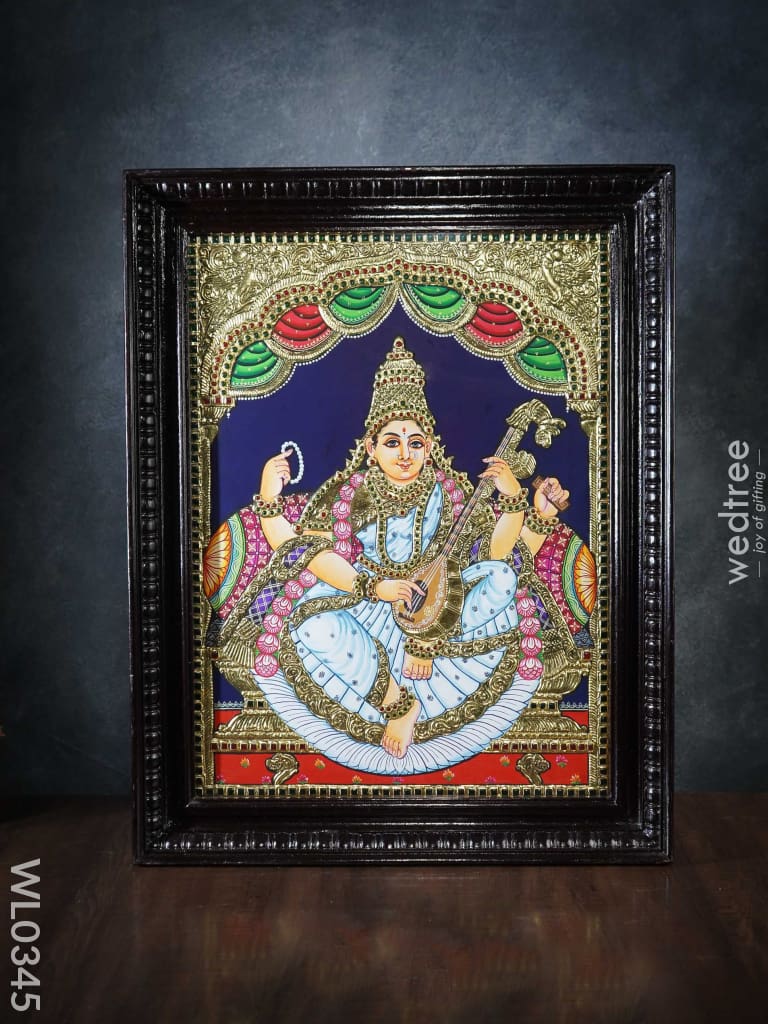 Tanjore Painting Saraswathi:  24X18 Inch - Wl0345