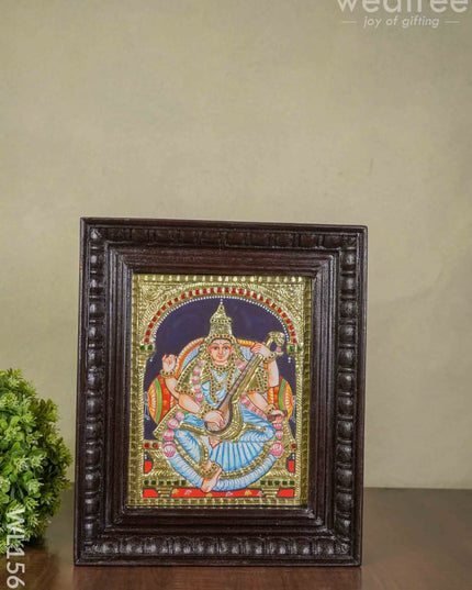 Tanjore Painting Saraswathi - 8 X 10 Inches Wl1561