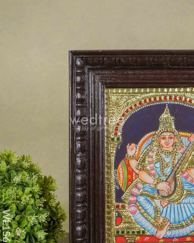 Tanjore Painting Saraswathi - 8 X 10 Inches Wl1561