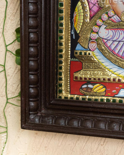 Tanjore Painting - Saraswathi - Semi Embossed - 15x12 inch - WL5202 - Tanjore Painting