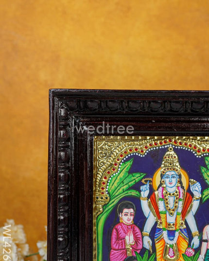 Tanjore Painting - Vishnu 10 X 8 Inch Flat [Gold Foil] Wl4260