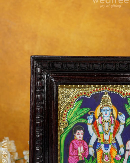 Tanjore Painting - Vishnu 10 X 8 Inch Flat [Gold Foil] Wl4260