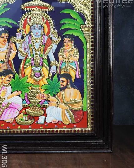Tanjore Painting Satya Narayana Pooja - 18 X 14 Inch Wl3051