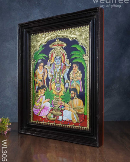 Tanjore Painting Satya Narayana Pooja - 18 X 14 Inch Wl3051