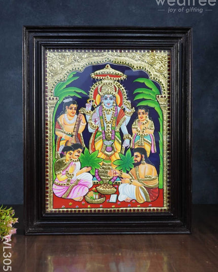 Tanjore Painting Satya Narayana Pooja - 18 X 14 Inch Wl3051