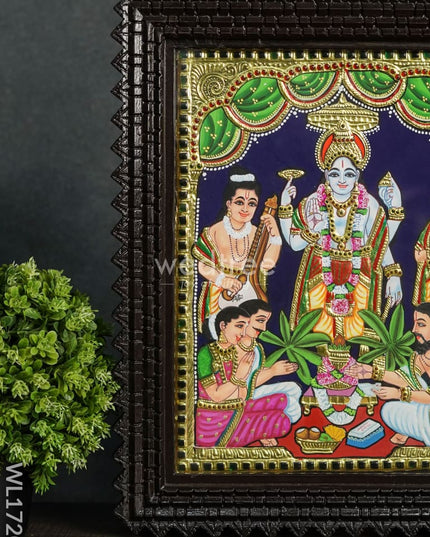 Tanjore Painting Satyanarayana Swamy 15X12 - Wl1720