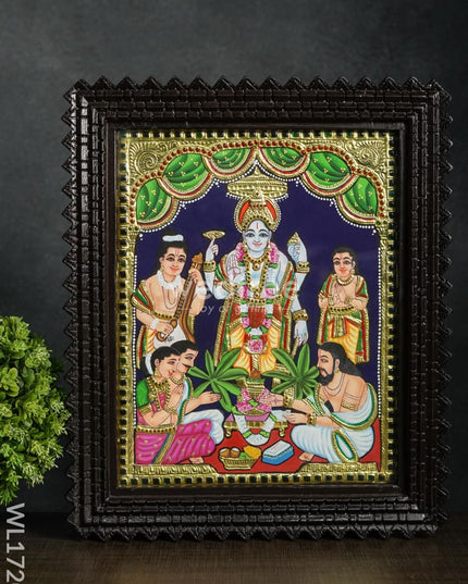 Tanjore Painting Satyanarayana Swamy 15X12 - Wl1720