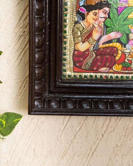 Tanjore Painting - Satyanarayana - Flat (Gold Foil) - 12x10 inch - WL5206 - Tanjore Painting