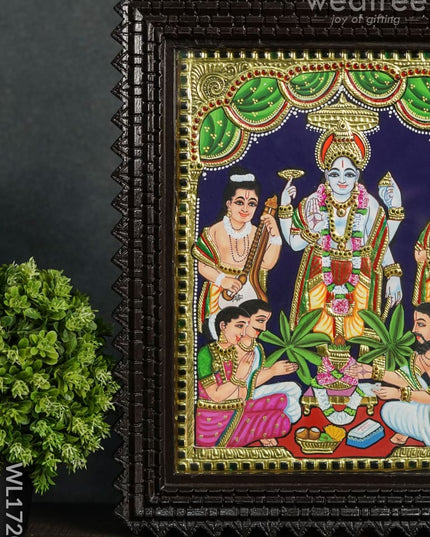 Tanjore Painting Satyanarayana Swamy 15X12 - Wl1720