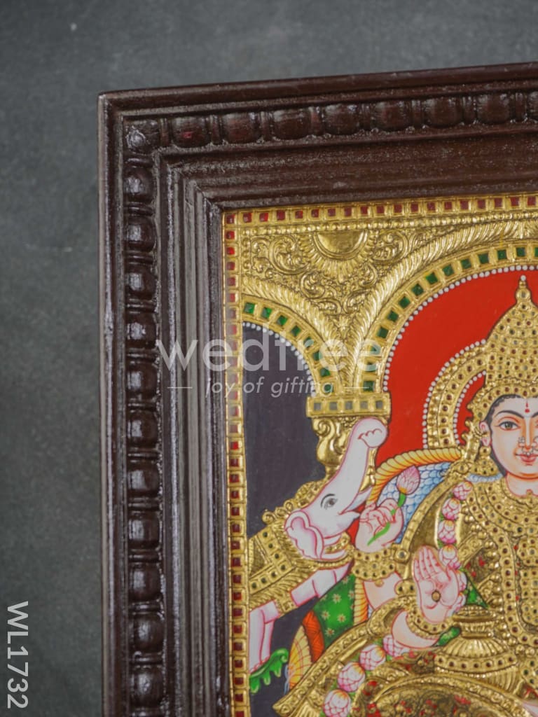 Tanjore Painting Semi Embossed Gajalakshmi 15X12 - Wl1732