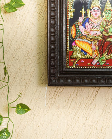 Tanjore Painting - Shivan Parvathi - Flat - 10*8 inch - WL4984 Tanjore Painting