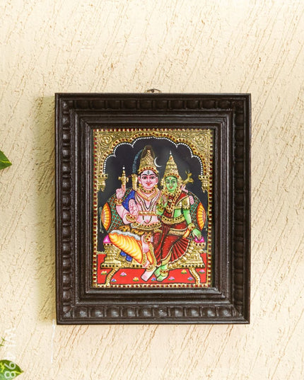 Tanjore Painting - Shivan Parvathi - Flat - 10*8 inch - WL4984 Tanjore Painting