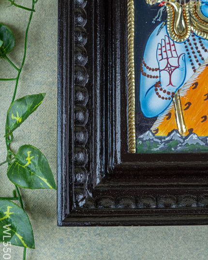 Tanjore Painting - Shivan-Parvati - Flat (Gold Foil) - 10x8 inch - WL5509 - Tanjore Painting