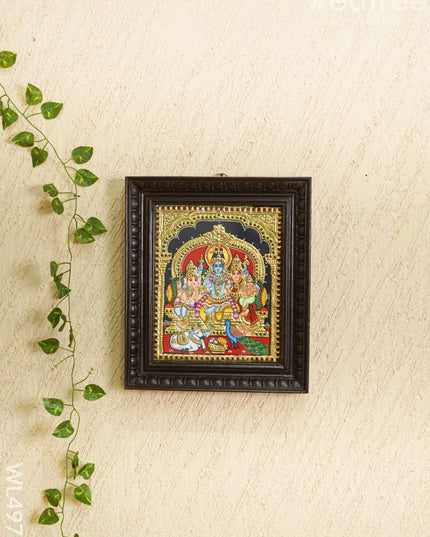 Tanjore Painting - Shivan Parvathi - Flat - 12*10 inch - WL4973 Tanjore Painting