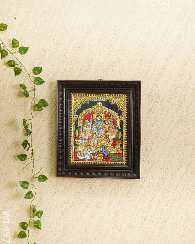 Tanjore Painting - Shivan Parvathi - Flat - 12*10 inch - WL4973 Tanjore Painting