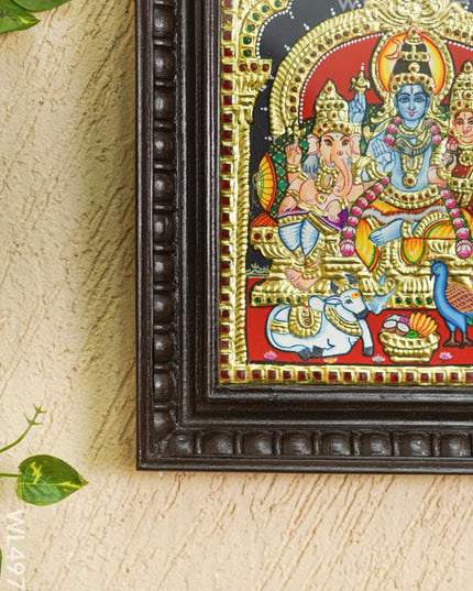 Tanjore Painting - Shivan Parvathi - Flat - 12*10 inch - WL4973 Tanjore Painting