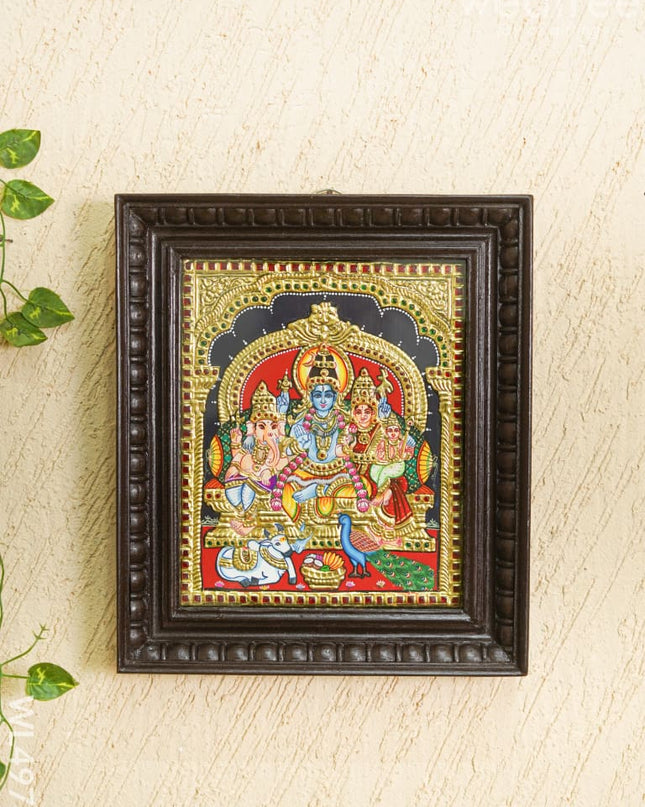 Tanjore Painting - Shivan Parvathi - Flat - 12*10 inch - WL4973 Tanjore Painting