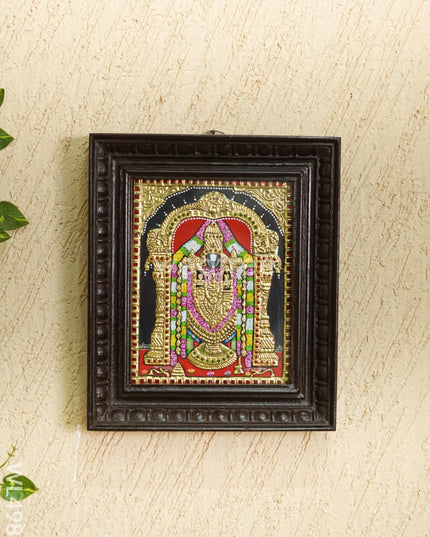 Tanjore Painting - Tirupathi Balaji - Flat - 10*8 inch - WL4988 Tanjore Painting
