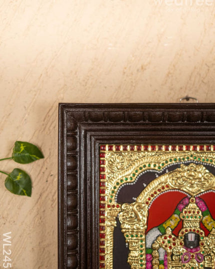 Tanjore Painting - Tirupathi Balaji - Flat (Gold Foil) - 12x10 inch - WL2457 Tanjore Painting
