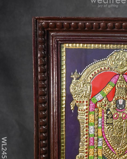 Tanjore Painting - Tirupathi Balaji - Flat (Gold Foil) - 12x10 inch - WL2457 - Tanjore Painting