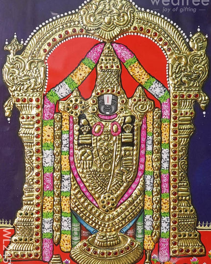 Tanjore Painting Tirupathi Balaji - 12X10 Inches Wl2457