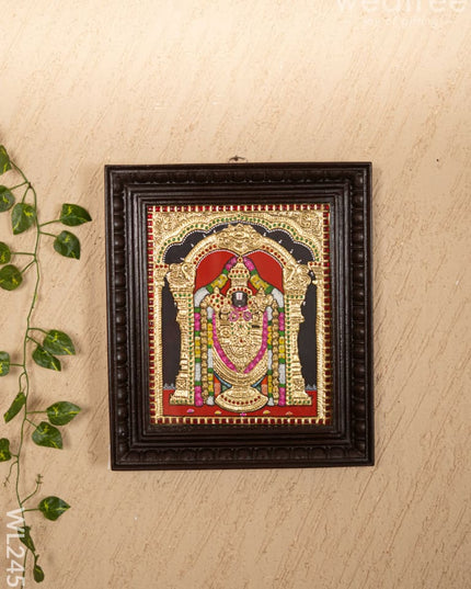 Tanjore Painting - Tirupathi Balaji - Flat (Gold Foil) - 12x10 inch - WL2457 Tanjore Painting