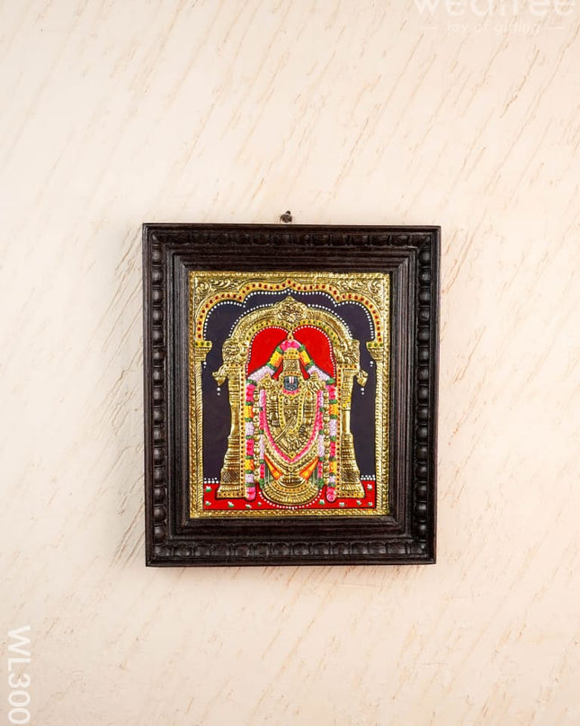 Tanjore Painting - Tirupathi Balaji - Flat (Gold Foil) - 12x10 inch - WL3001 - Tanjore Painting