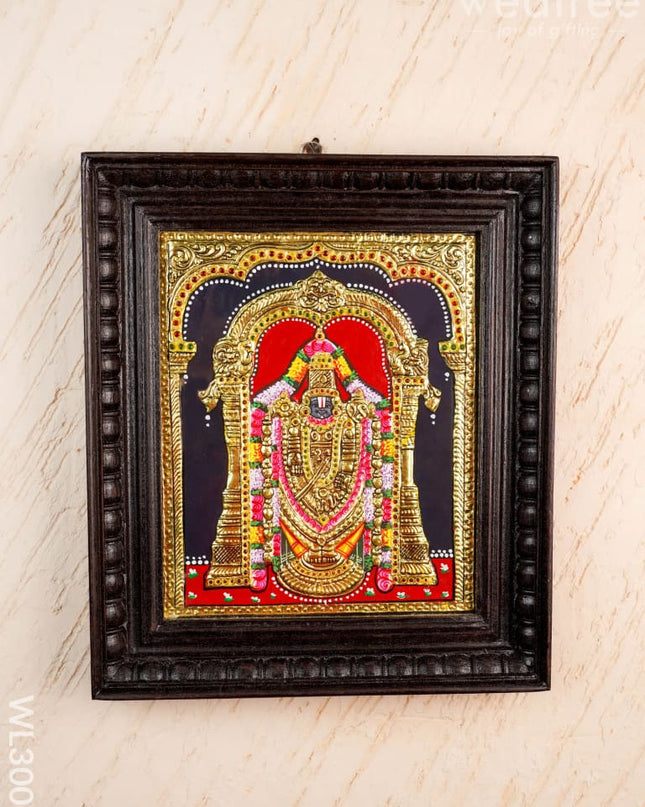 Tanjore Painting - Tirupathi Balaji - Flat (Gold Foil) - 12x10 inch - WL3001 - Tanjore Painting