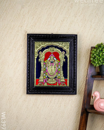 Tanjore Painting - Tirupathi Balaji - Flat (Gold Foil) - 15x12 inch - WL3970 - Tanjore Painting