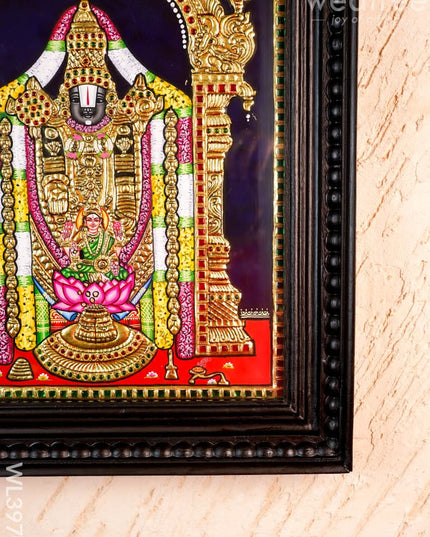 Tanjore Painting - Tirupathi Balaji - Flat (Gold Foil) - 15x12 inch - WL3970 - Tanjore Painting