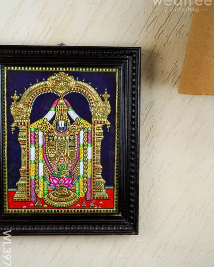 Tanjore Painting - Tirupathi Balaji - Flat (Gold Foil) - 15x12 inch - WL3970 - Tanjore Painting