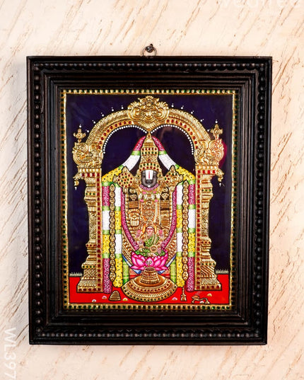 Tanjore Painting - Tirupathi Balaji - Flat (Gold Foil) - 15x12 inch - WL3970 - Tanjore Painting