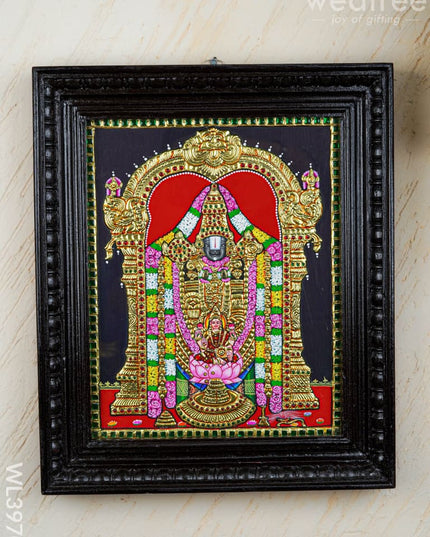Tanjore Painting - Tirupathi Balaji - Flat (Gold Foil) - 15x12 inch - WL3970 - Tanjore Painting