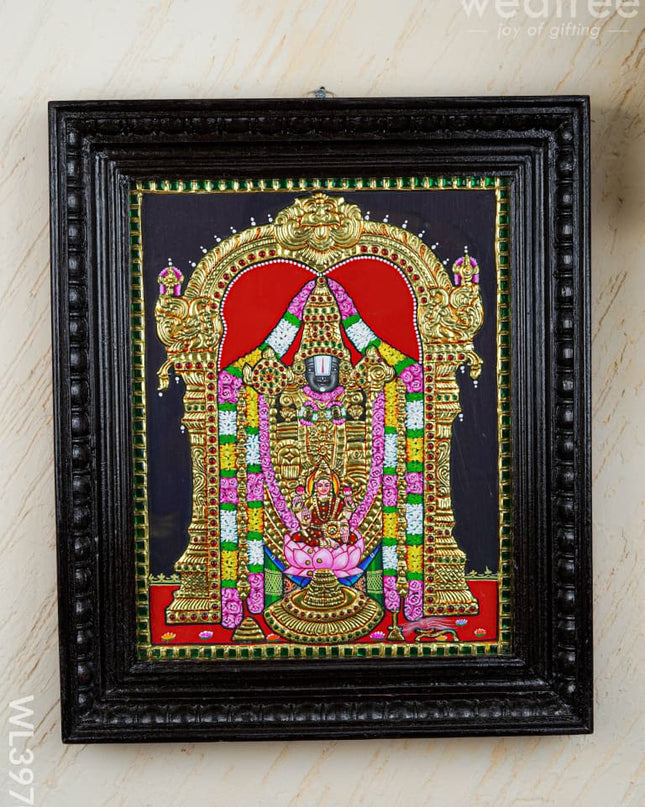 Tanjore Painting - Tirupathi Balaji - Flat (Gold Foil) - 15x12 inch - WL3970 - Tanjore Painting