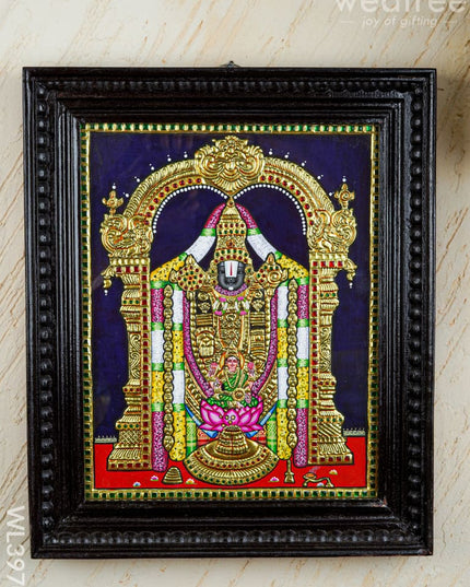 Tanjore Painting - Tirupathi Balaji - Flat (Gold Foil) - 15x12 inch - WL3970 - Tanjore Painting