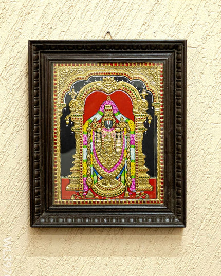 Tanjore Painting - Tirupathi Balaji - Flat (Gold Foil) - 15x12 inch - WL3970 Tanjore Painting