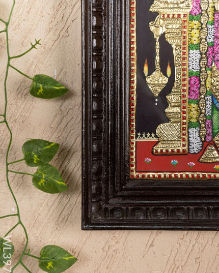 Tanjore Painting - Tirupathi Balaji - Flat (Gold Foil) - 15x12 inch - WL3970 - Tanjore Painting