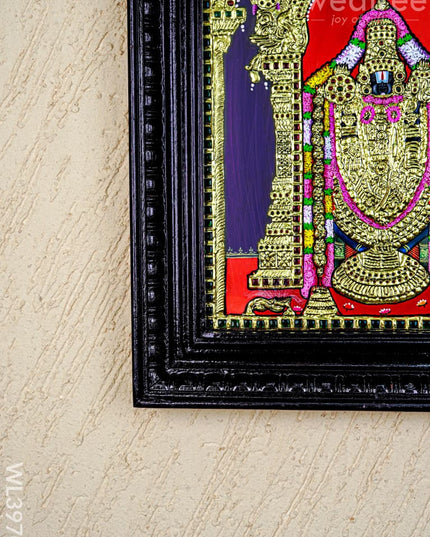 Tanjore Painting - Tirupathi Balaji - Flat (Gold Foil) - 15x12 inch - WL3970 - Tanjore Painting