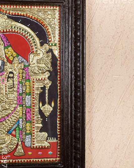 Tanjore Painting - Tirupathi Balaji - Flat (Gold Foil) - 15x12 inch - WL3970 - Tanjore Painting