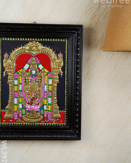 Tanjore Painting - Tirupathi Balaji - Flat (Gold Foil) - 15x12 inch - WL3970 - Tanjore Painting