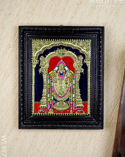 Tanjore Painting - Tirupathi Balaji - Flat (Gold Foil) - 15x12 inch - WL3970 - Tanjore Painting