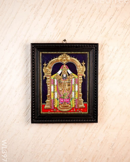 Tanjore Painting - Tirupathi Balaji - Flat (Gold Foil) - 15x12 inch - WL3970 - Tanjore Painting