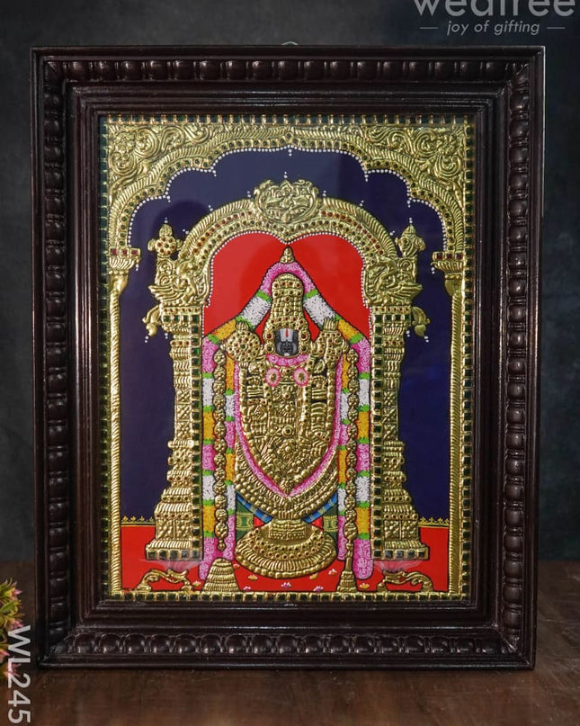 Tanjore Painting Tirupathi Balaji - 18X14 Inches Wl2456